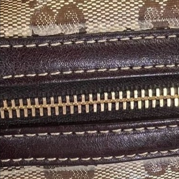 Authentic Gucci Satchel Bag Brown PVC Used GG Handbag Vintage - Picture 13 of 13